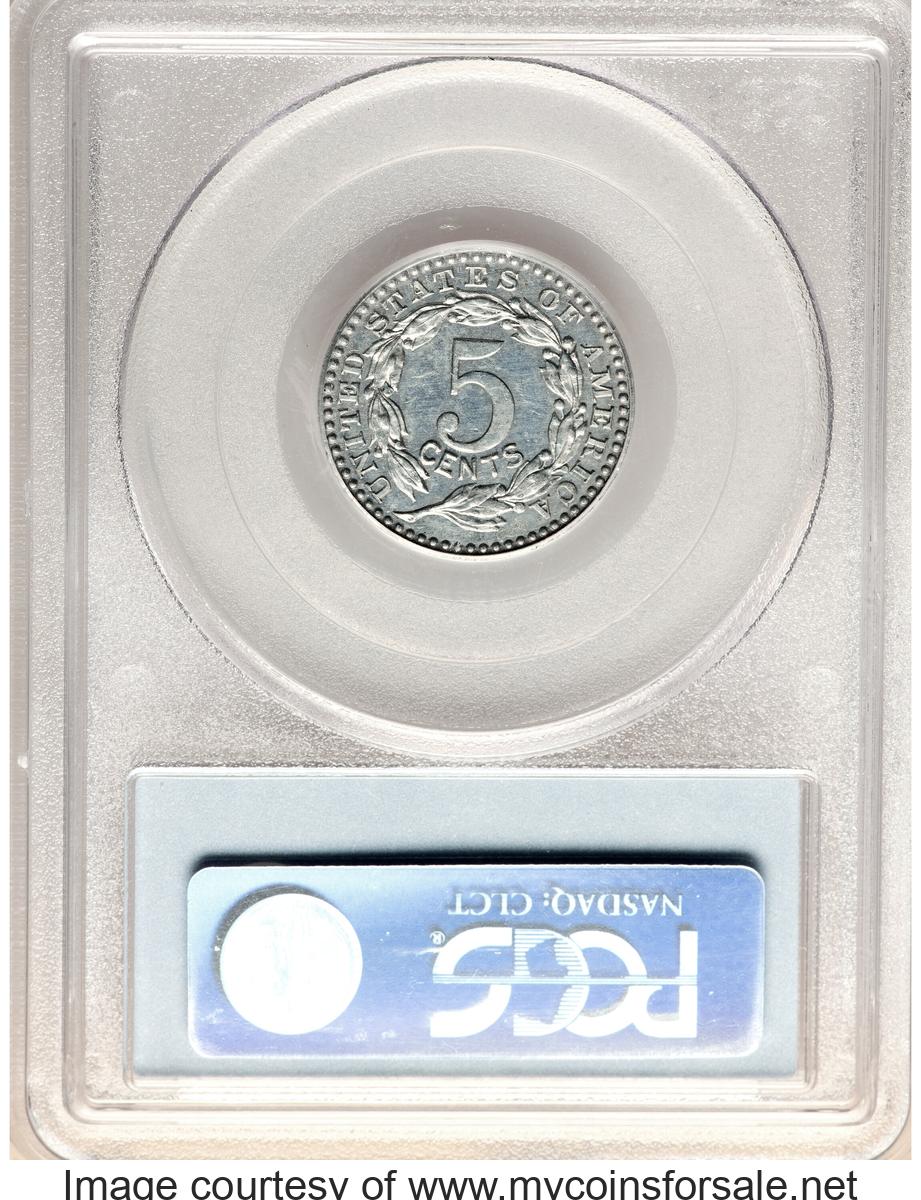 1896 5C Five Cent Piece, Judd-1772, Pollock-1989, High R.6, PR62 - Back