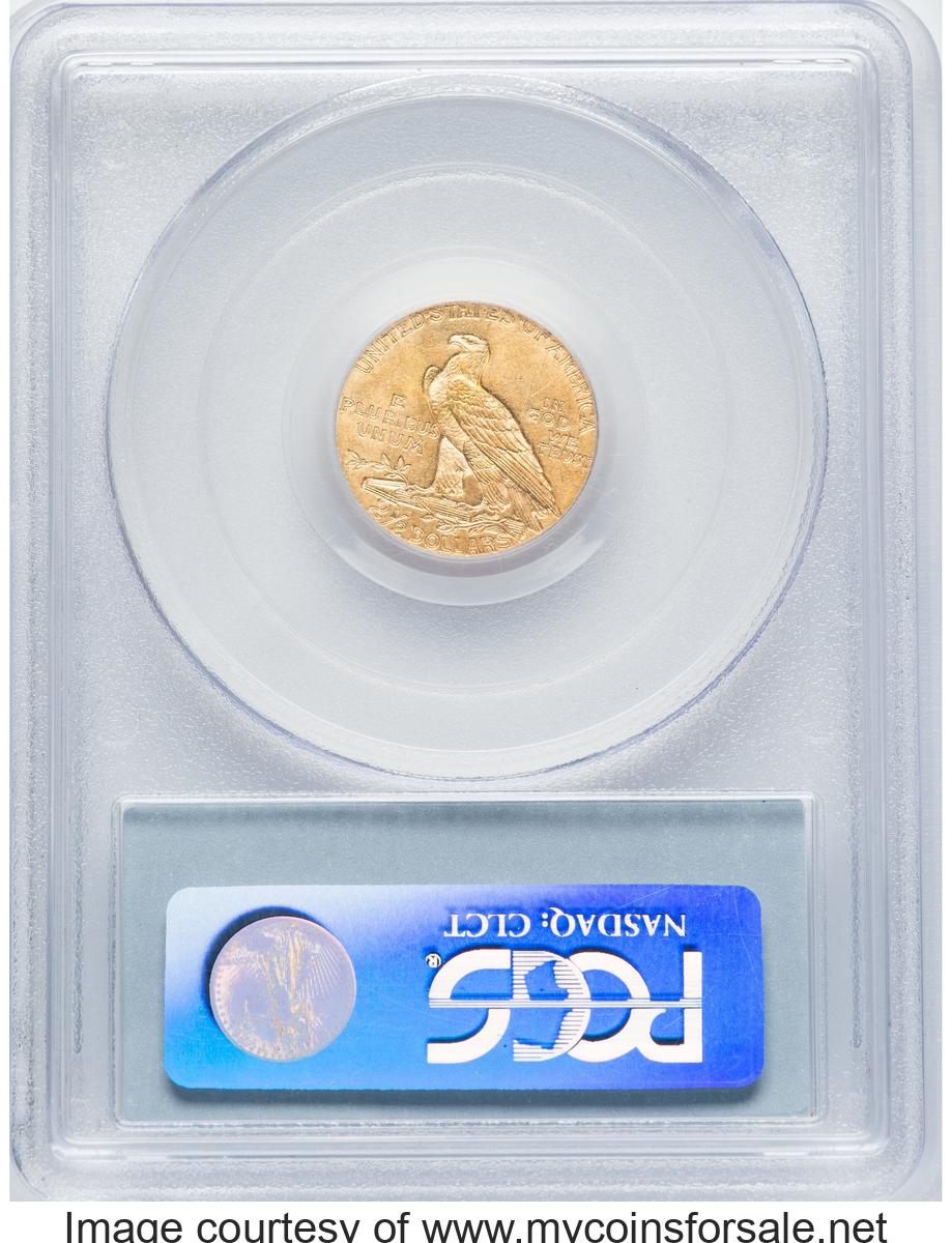 1926 $2 1/2 Indian Quarter Eagle -- Obverse Lamination -- MS62. - Back