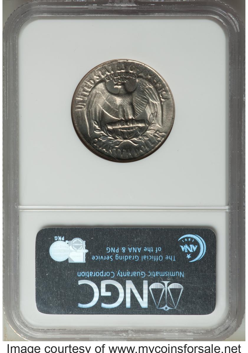 1970-D 25C Washington Quarter -- Broadstruck -- MS67 NGC - Back