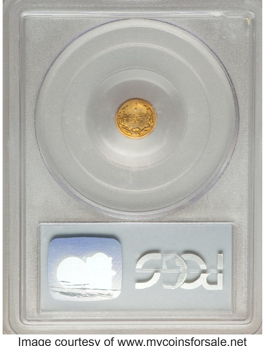 1871 25C Liberty Round 25 Cents, BG-810, Low R.7, MS65. - Back