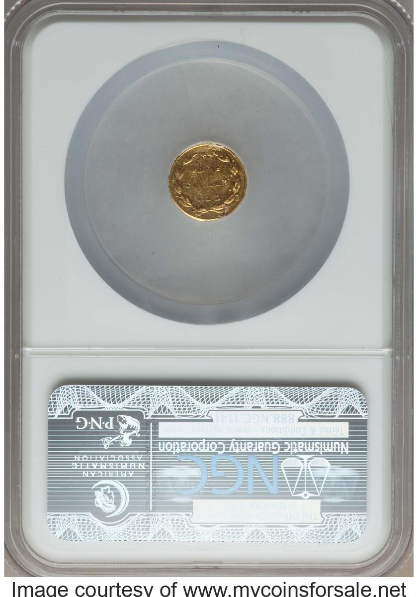 1871 50C Liberty Round 50 Cents, BG-1029, High R.4, AU53 NGC. NGC Census: (1/7). PCGS Population: (2/36). - Back