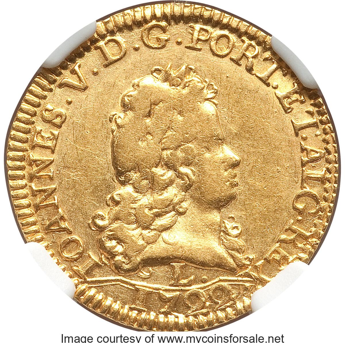 1722 Portugal: João V gold Escudo 1722-L. - Main Front