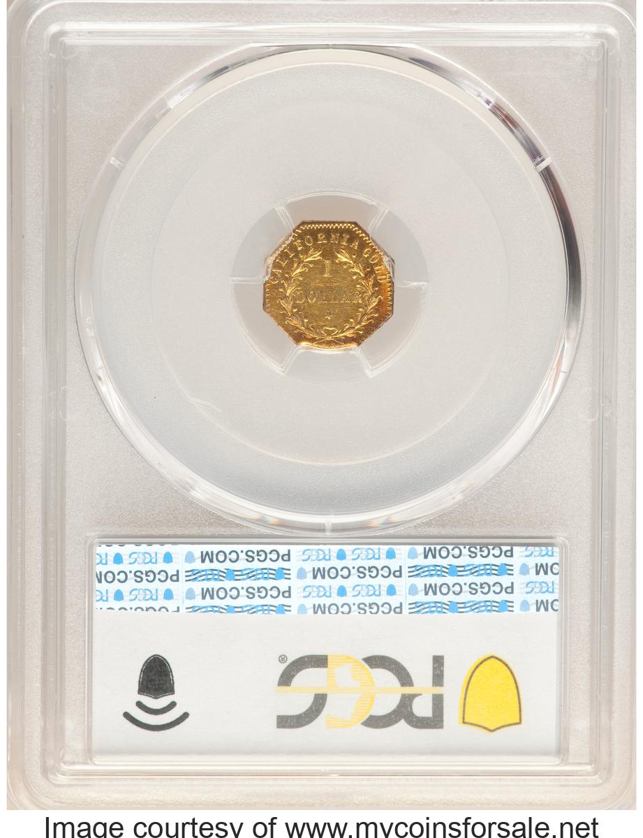 1875 $1 Indian Octagonal 1 Dollar, BG-1127, R.4, MS63 PCGS. PCGS Population: (16/13 and 0/0+). NGC Census: (3/0 and 0/0+) - Back