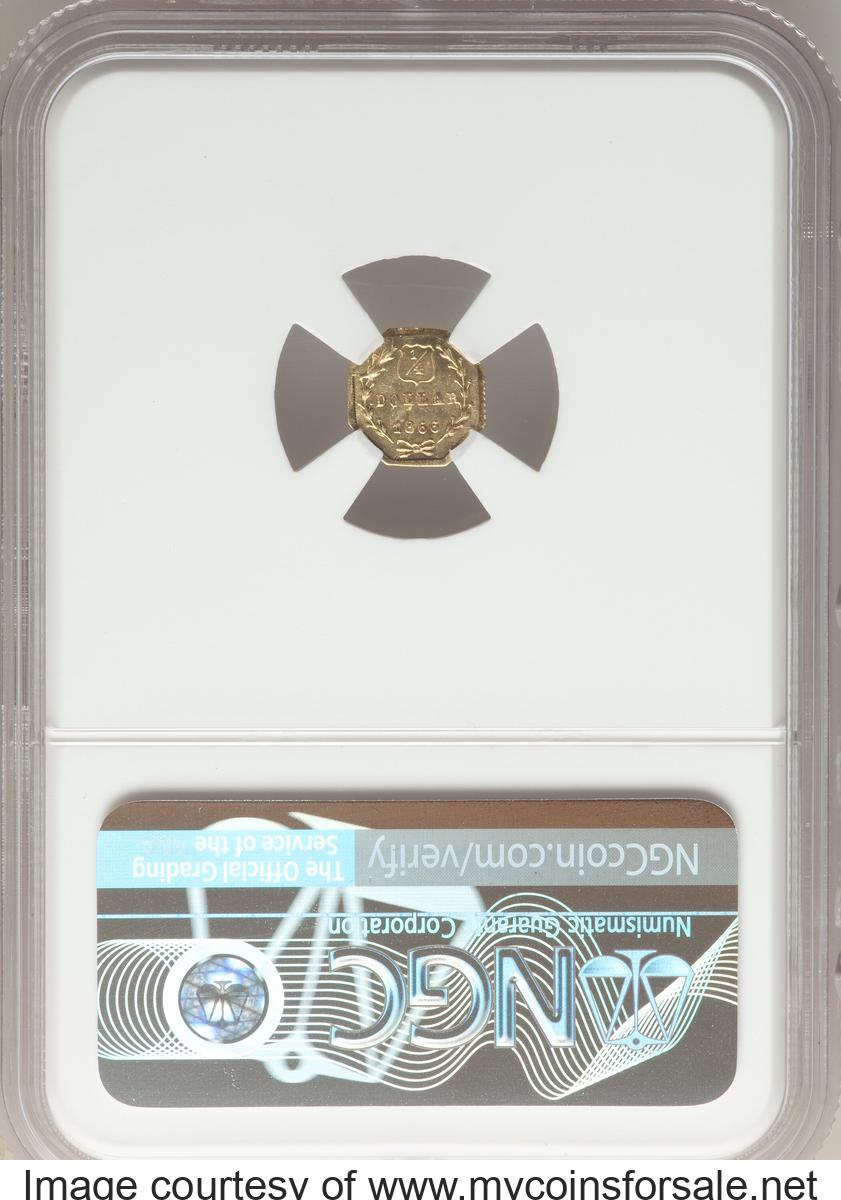 1866 25C Liberty Head Octagonal 25 Cents, BG-740, R.6, MS64 NGC. NGC Census: (2/0). PCGS Population: (2/0 - Back