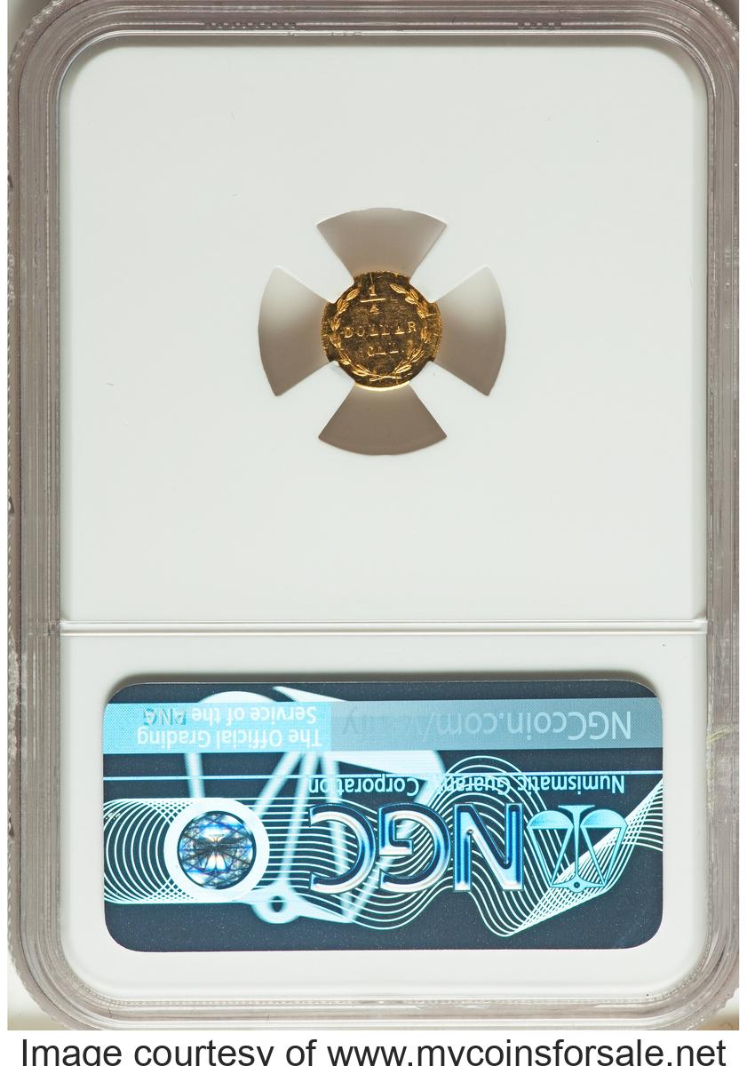 1871 25C Liberty Round 25 Cents, BG-839, Low R.4, MS64 Deep Prooflike NGC - Back