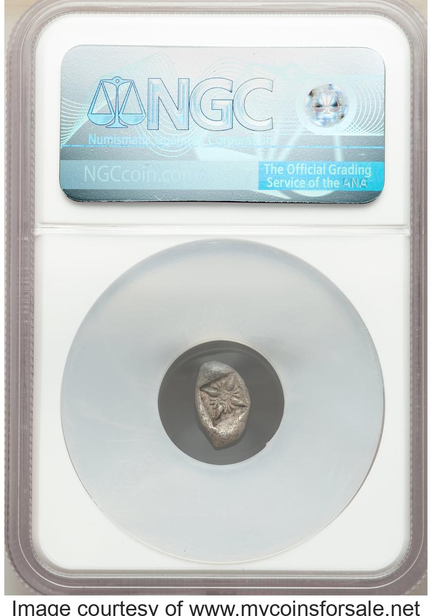Ancients: IONIA. Miletus. Ca. late 6th-5th centuries BC. AR 1/12 stater or obol (12mm). NGC Choice VF - Back