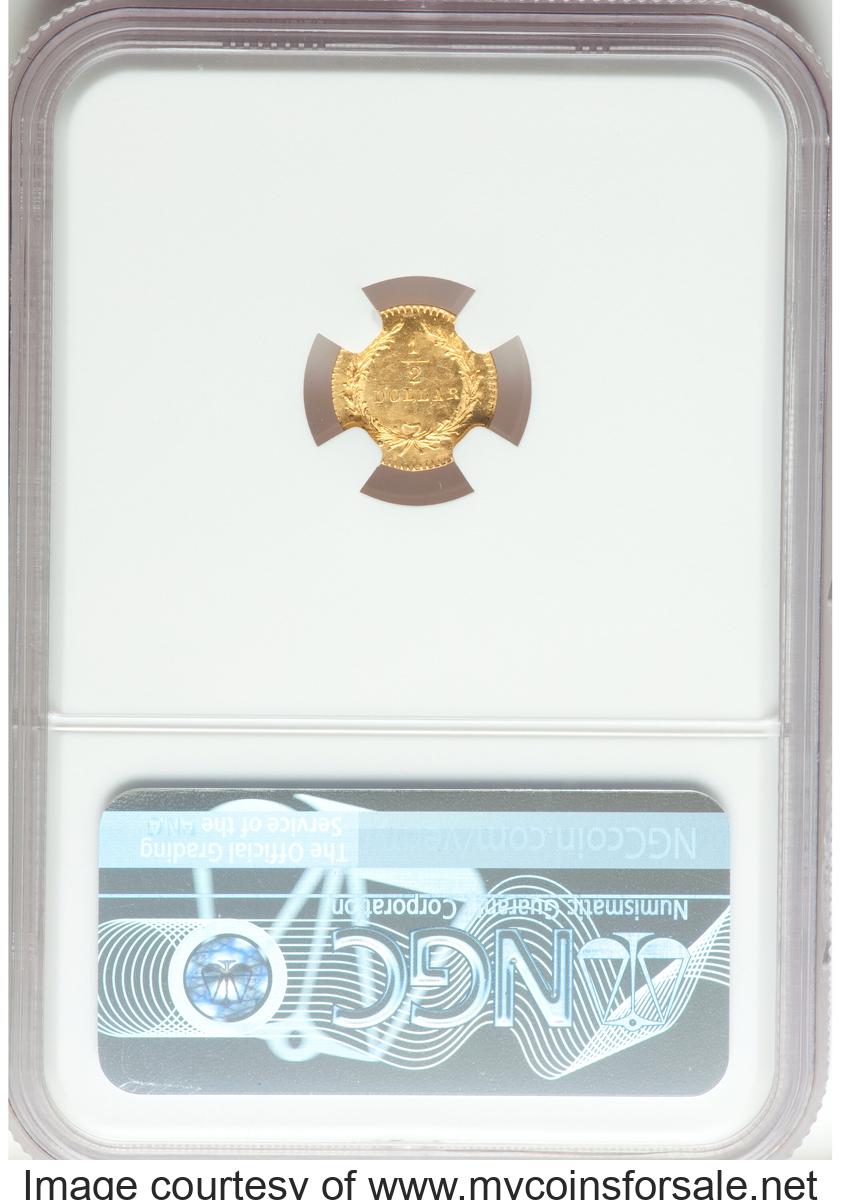 1880/70 50C Indian Round 50 Cents, BG-1067, Low R.4, MS64 Deep Prooflike NGC. Ex: Sunrise Collection. NGC Census: (2/6). - Back