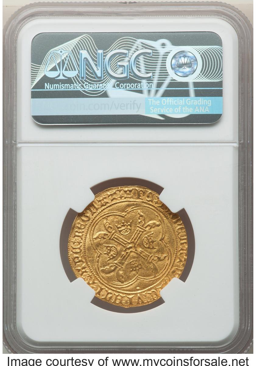 France: Charles VII (1422-1461) gold Écu d'Or à la couronne ND (from 1445) MS61 NGC - Back