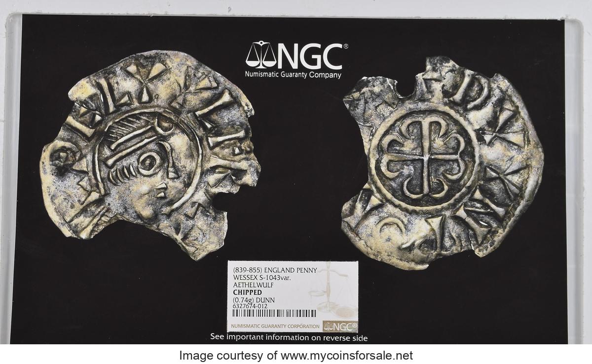 Great Britain: Kings of Wessex. Aethelwulf (839-855) Penny ND (839-c. 843) Chipped NGC (photo-certificate) - Front
