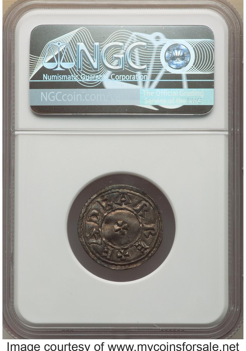 Great Britain: Kings of All England. Eadgar (959-975) Penny ND (959-972) AU55 NGC - Back