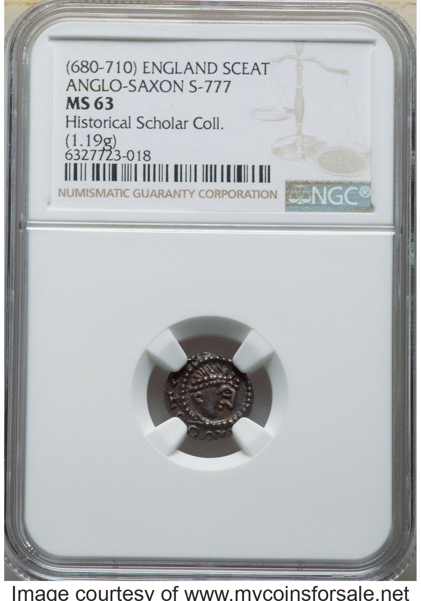 Great Britain: Early Anglo-Saxon. Primary Phase Sceat (680-710) MS63.