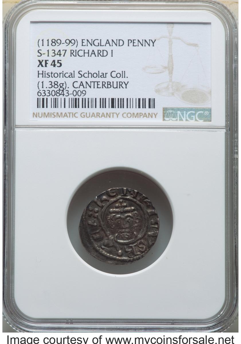 Great Britain: Richard I Penny ND (1189-1199) - Front