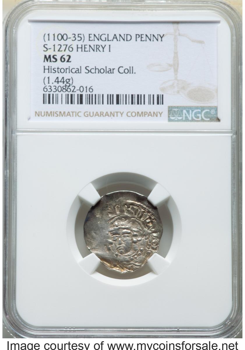 Great Britain: Henry I Penny ND (1100-1135) MS62 NGC - Front
